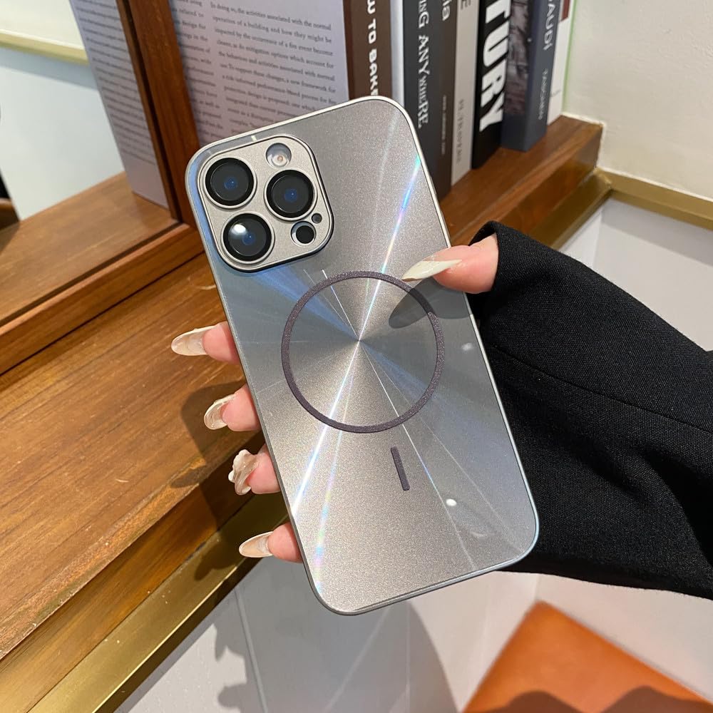 Coque rigide brillante iPhone 13 Pro de protection grise magnétique - 7