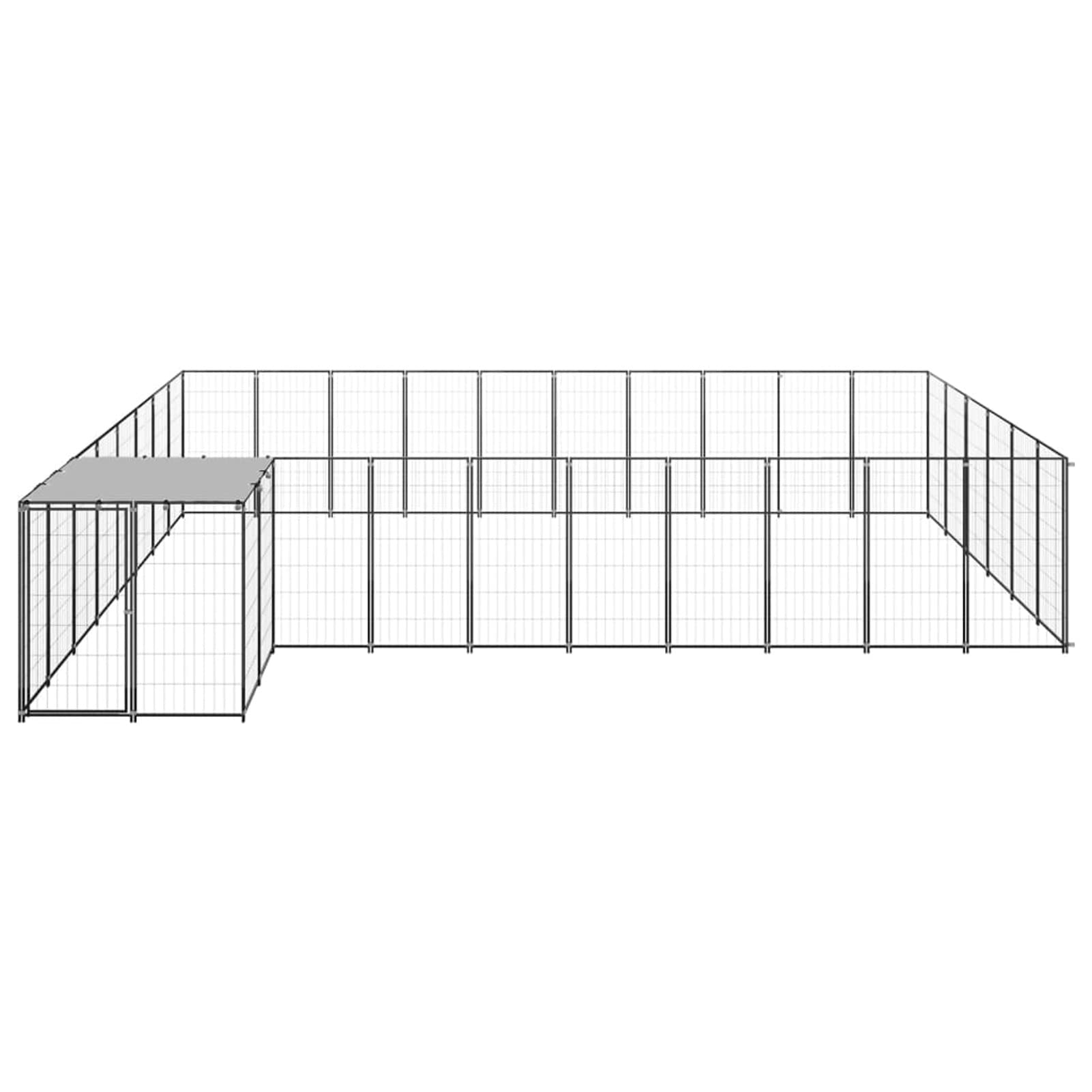 ZEYUAN Gabbia per Cani da Esterno Recinto per Cani Recinto per Cani da Esterno Gabbia Cane Gabbia per Cani Gabbia per Cani Nera 19,36 m² in Acciaio EE