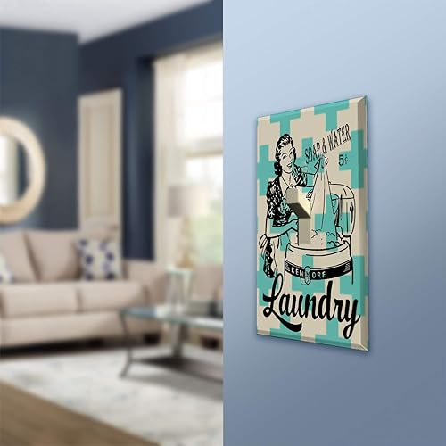 Miniatura 2 de Cubierta retro para placa de interruptor de cuarto de lavado de agua y jabón de mediados de siglo