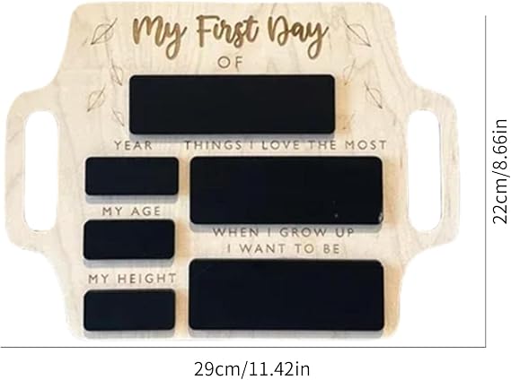 First Day of School Chalkboard, Portable Board with Handle, Reusable Photo Prop for Students, 1st Day Back to School Sign, Perfect for Nursery, Kindergarten & Primary