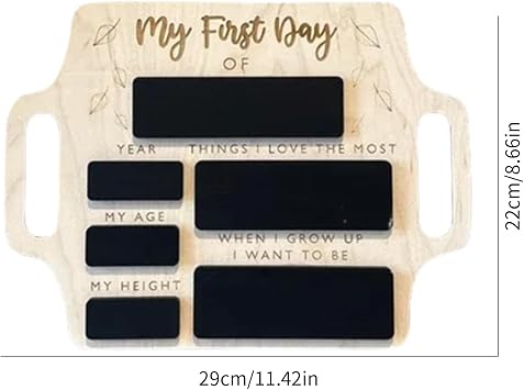 First Day of School Chalkboard, Portable Board with Handle, Reusable Photo Prop for Students, 1st Day Back to School Sign, Perfect for Nursery, Kindergarten & Primary