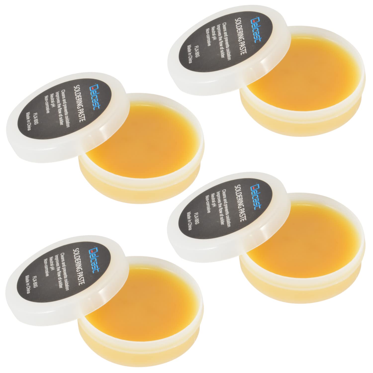 Delcast 4-Pack Rosin Paste Soldering Flux for Electronics Circuit Boards and Copper Electrical Wire