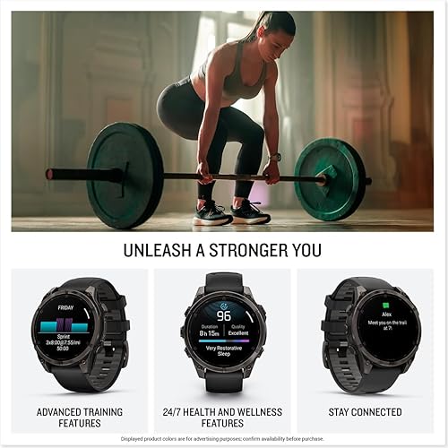 Miniatura 5 de Garmin fnix 0.315 - 1.850 in, AMOLED, zafiro, reloj inteligente GPS multideportivo premium, batería de larga duración, clasificación para inmersión,