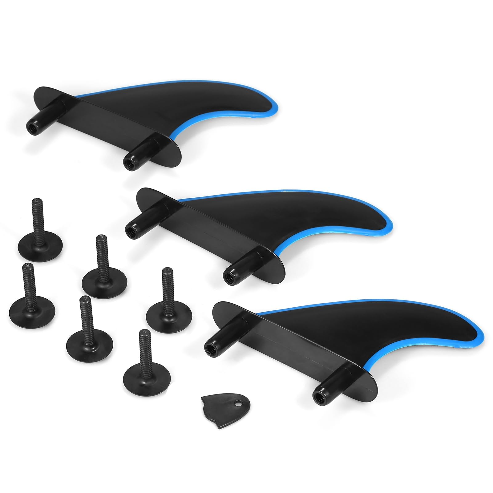 GEERYZHE Surfboard Fins, Foam Surfboard Paddle Board Fins Replacement Surf Fin Surfboard Thruster Fins for Surf Boards, Surfing Longboard (Type 2)