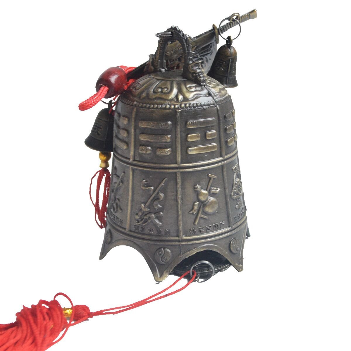 Feng Shui Bell with 8 Immortals Enginery for Protection Bell Hanging W Fengshuisale Red String Bracelet SKU:W1716