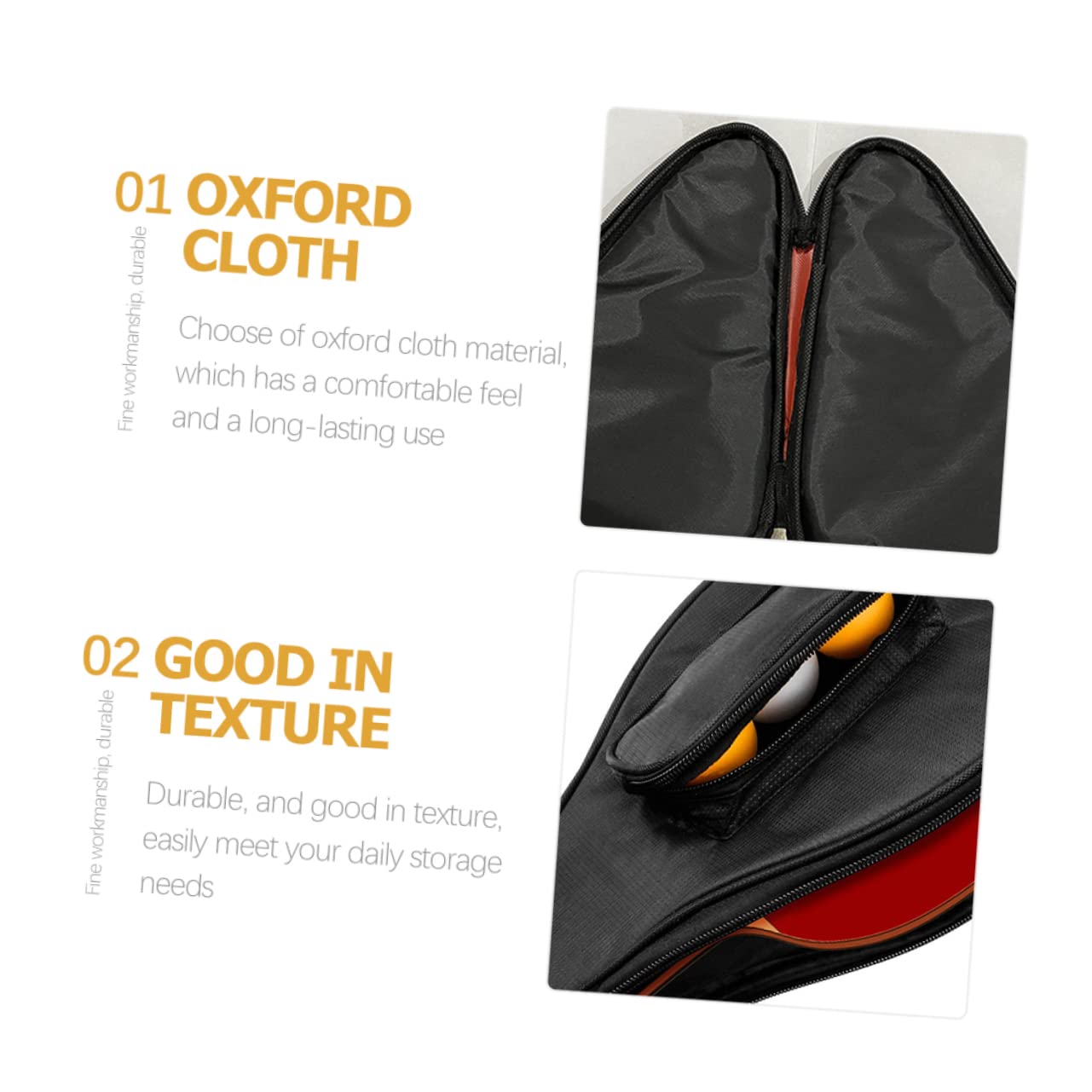TOYANDONA Tischtennistasche Fall Taschen Bag-Pong Pong-paddel Tasche Für Tischtennisschläger Koffer Für Tennisschläger Schlägertasche Zubehör Tasche Wasserdicht Schwarz Oxford-Stoff