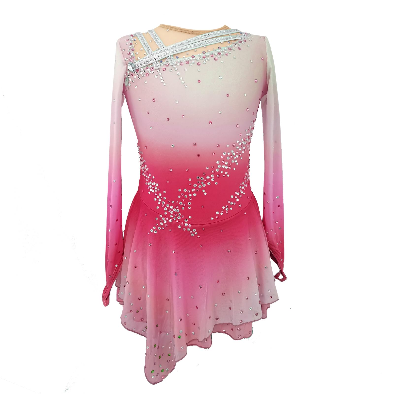 JoyCan Girl's Purple Gradient Figure Skating Dress for Children and Adults Competition Clothing
