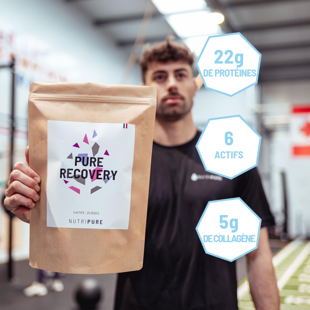 Nutripure | Pure Recovery | Complément Alimentaire Musculation tout-en-1 | Optimise la Récupération | Protéine Whey Isolate, BCAA, Collagène, Zinc, Magnesium | 775 gr | Goût Neutre | Made in France