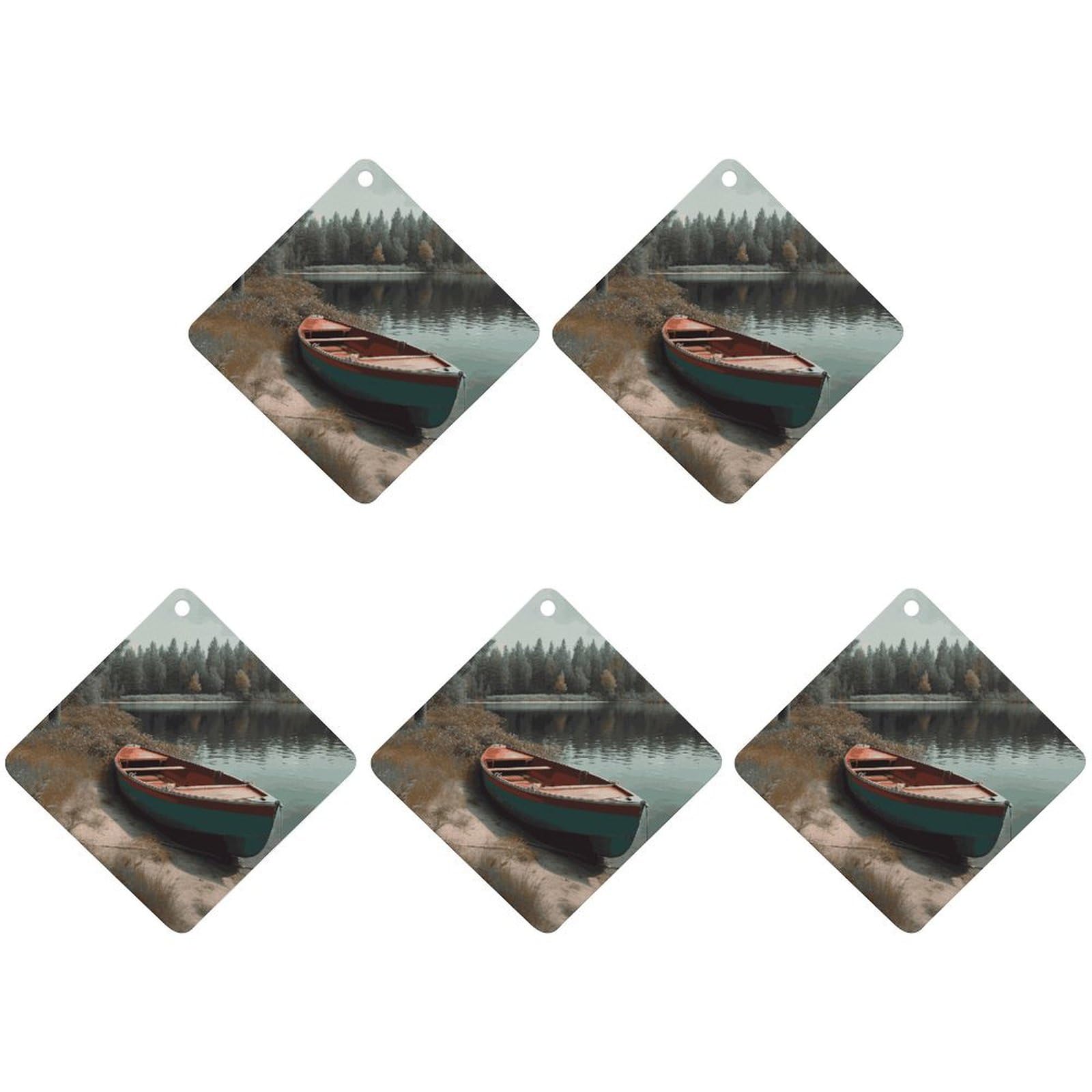 5 Pcs Car Air Fresheners Hanging Air Freshener Boat Moored on Shore Hanging Scented Cards Fragrance Scented Cards for Car Car Aromatherapy Tablets for Car