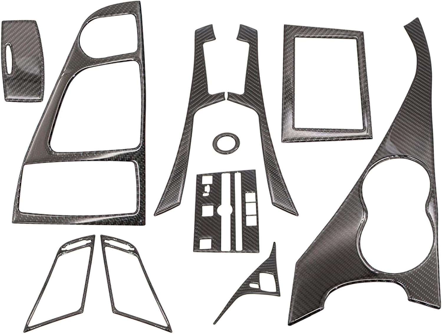 NLQR 11pcs Real Carbon Fiber Interior Trim Kit, Carbon Fiber Kits Interior Trim Cover Fit for Infiniti Q50 2014-2024 for Q60 2017-2022 Carbon Fiber Interior Set Trim Kit