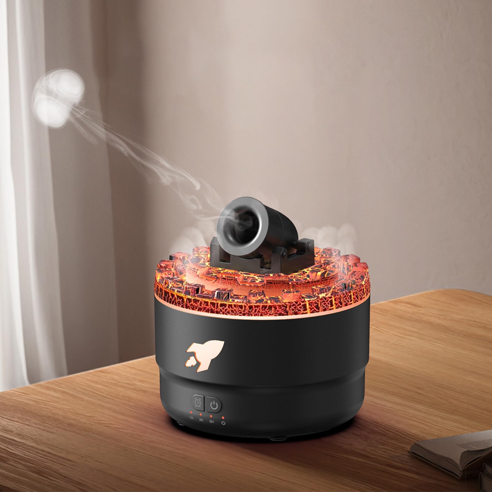 Cannon Blast Aroma Humidifier, 280ml Diffusore di Aromi Umidificatore Ambiente con luci LED, design a torretta, serbatoio grande, 7 colori, per casa, ufficio, hotel
