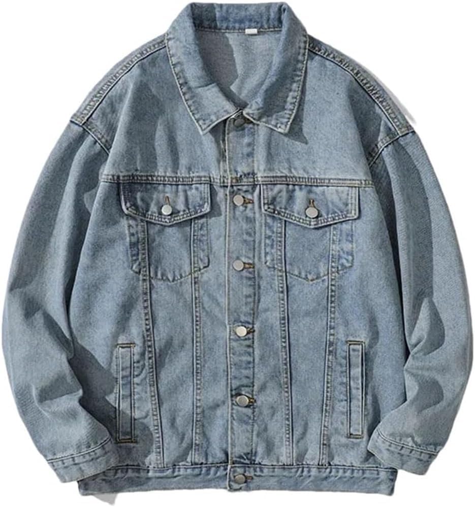 Men Thick Fleece Lined Denim Jacket Warm Jean Coat Outdoor Outerwear