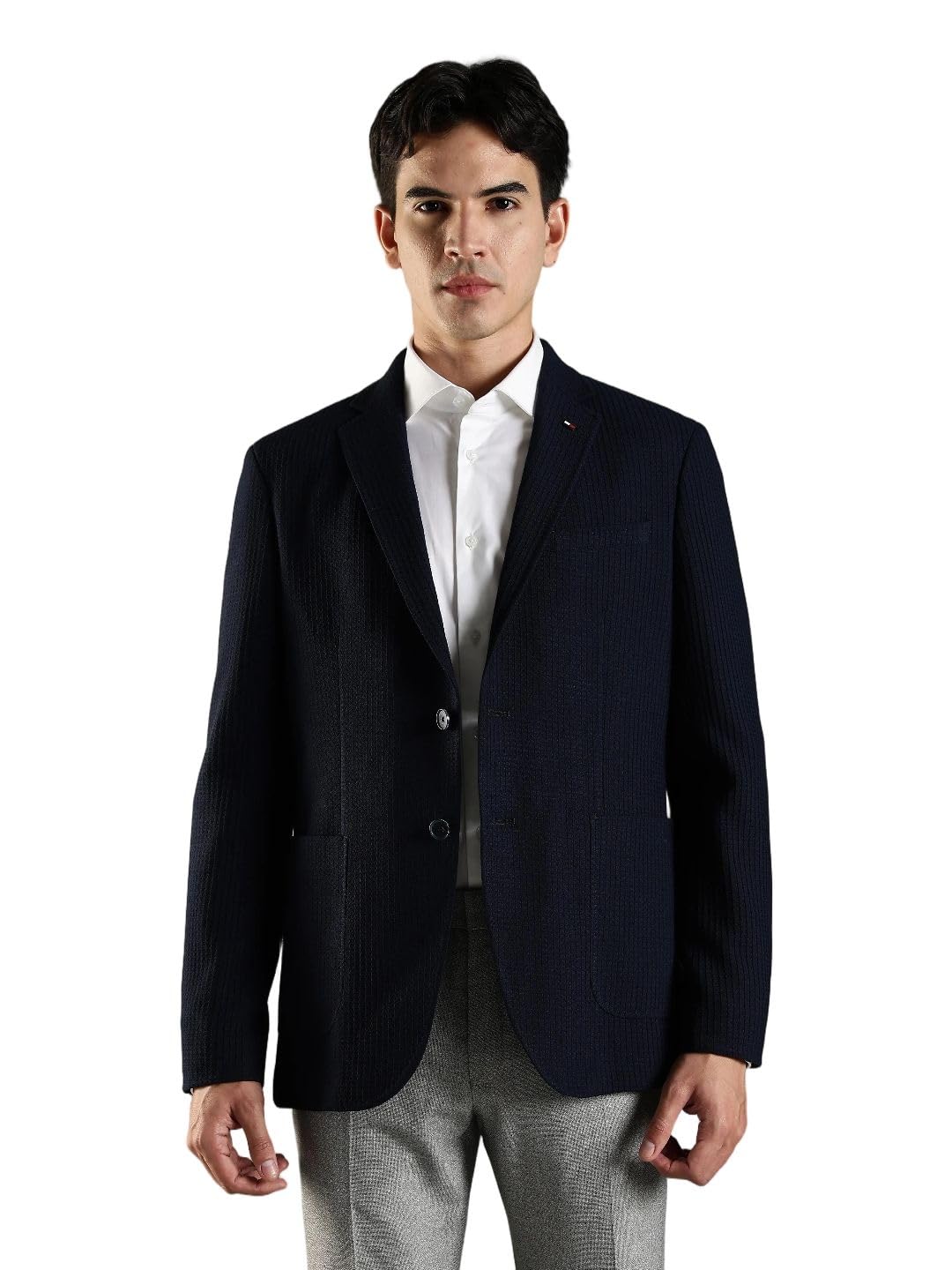 tommy hilfiger Textured Regular fit Polyester Blazer-picture-44