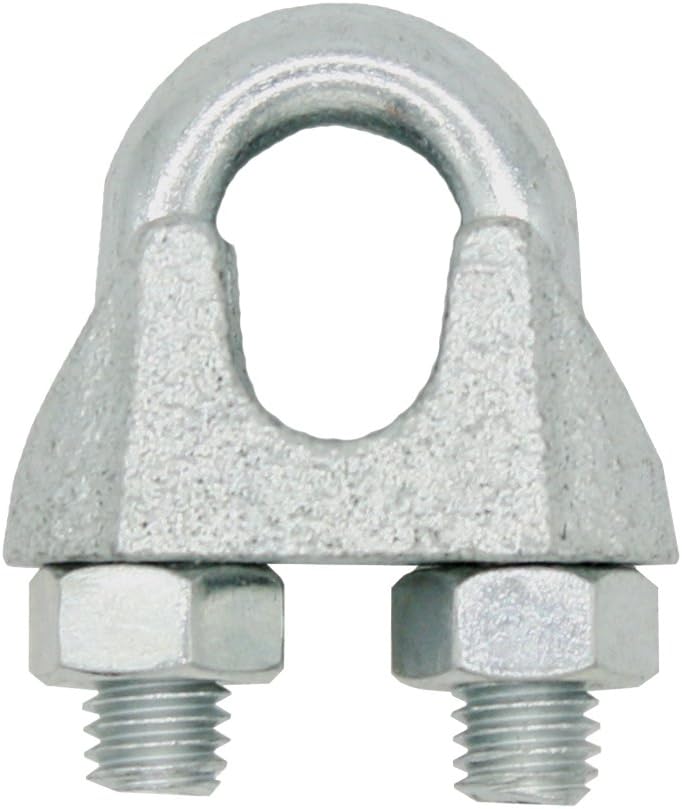 Wire Cable Clip 3 mm 1/8 Inch in Stirrup Shape for Steel Cables, Pack of 6