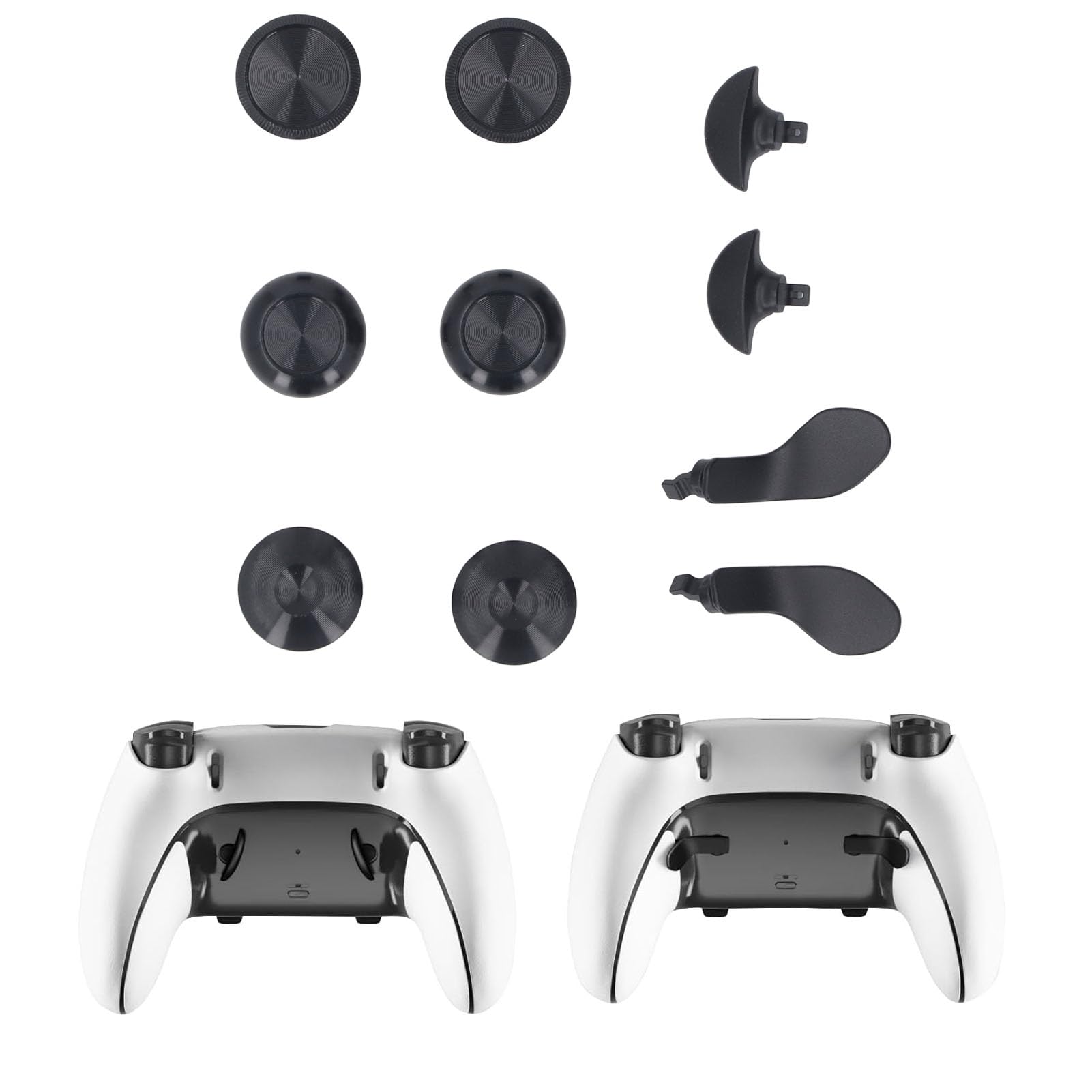 Metall Thumbsticks für PS 5 Edge Controller, 6 Stück Metall Joystick Kappen+4 Stück Metall Paddles auf Rückseite, Analogstick Joystick Kappen mit Paddles für PS 5 Edge Controller