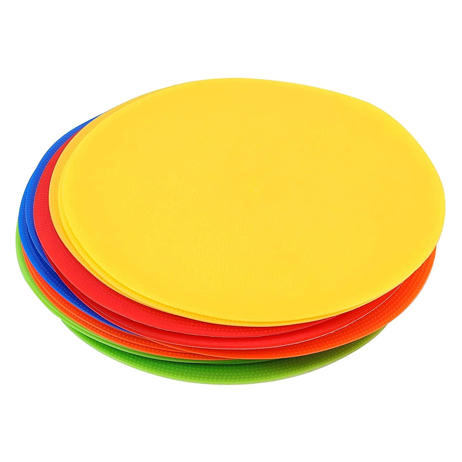 15 Stück Polyvinyl-Spotsmarken, 23 cm rutschfeste Sport Gummibodenmarken, Flache Feldkegel, Poly-Dots für Fußball, Basketball, Tanzübungen, Agilitätstraining und Drills (9 Zoll)