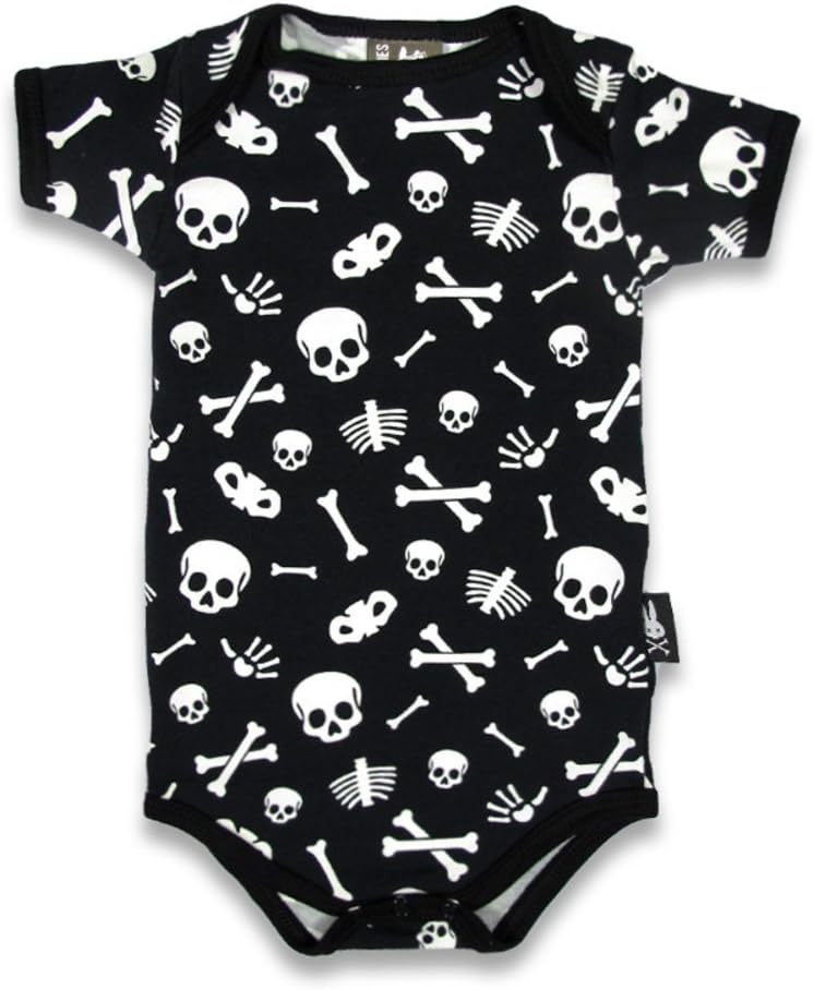 Six Bunnies Boney Skulls Baby Romper (0-3 months)