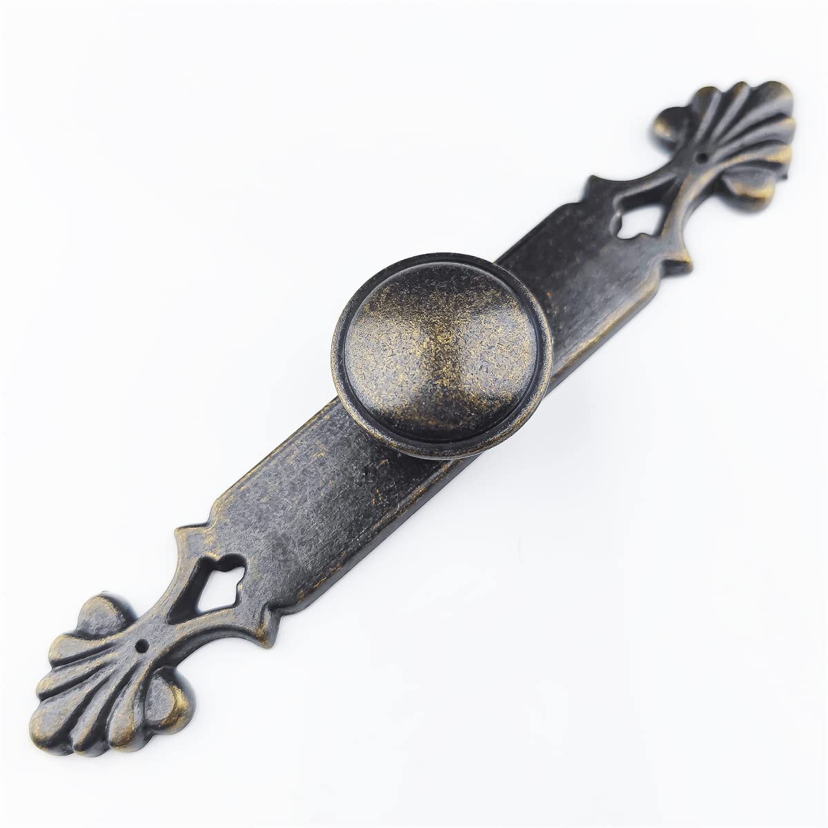Wenran Bronze Dark Antique Dresser Drawer Pulls Handles Back Plate Kitchen Cabinet Knobs Backplates Handle Rustic Plates (4)