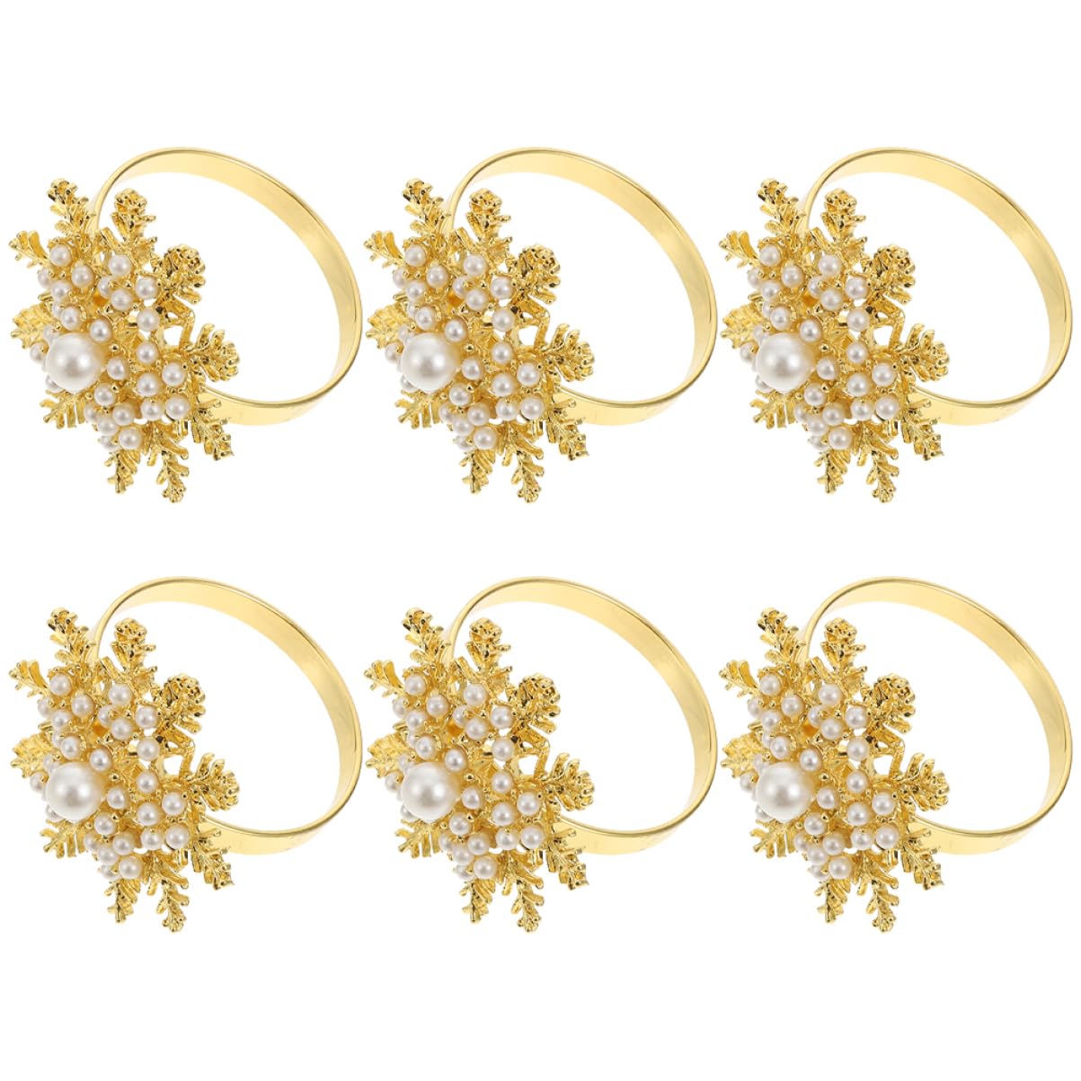 Cabilock 2 Set Fibbia Del Tovagliolo Del Fiocco Di Neve Decorazioni in Oro Vimini Portatovagliolo Natalizio Natalizie Fibbie Per Tovaglioli Fermagli Per Tovaglioli Lega Golden 6 Pezzi * 2