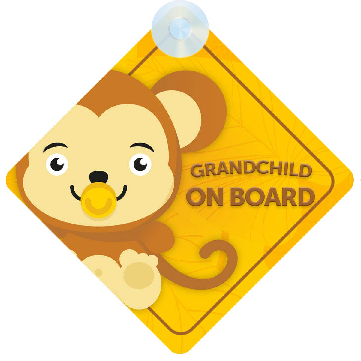 Grandchild Monkey on Board Car Sign (Baby on Board) Boy or Girl Children's Non Personalised Animal Theme