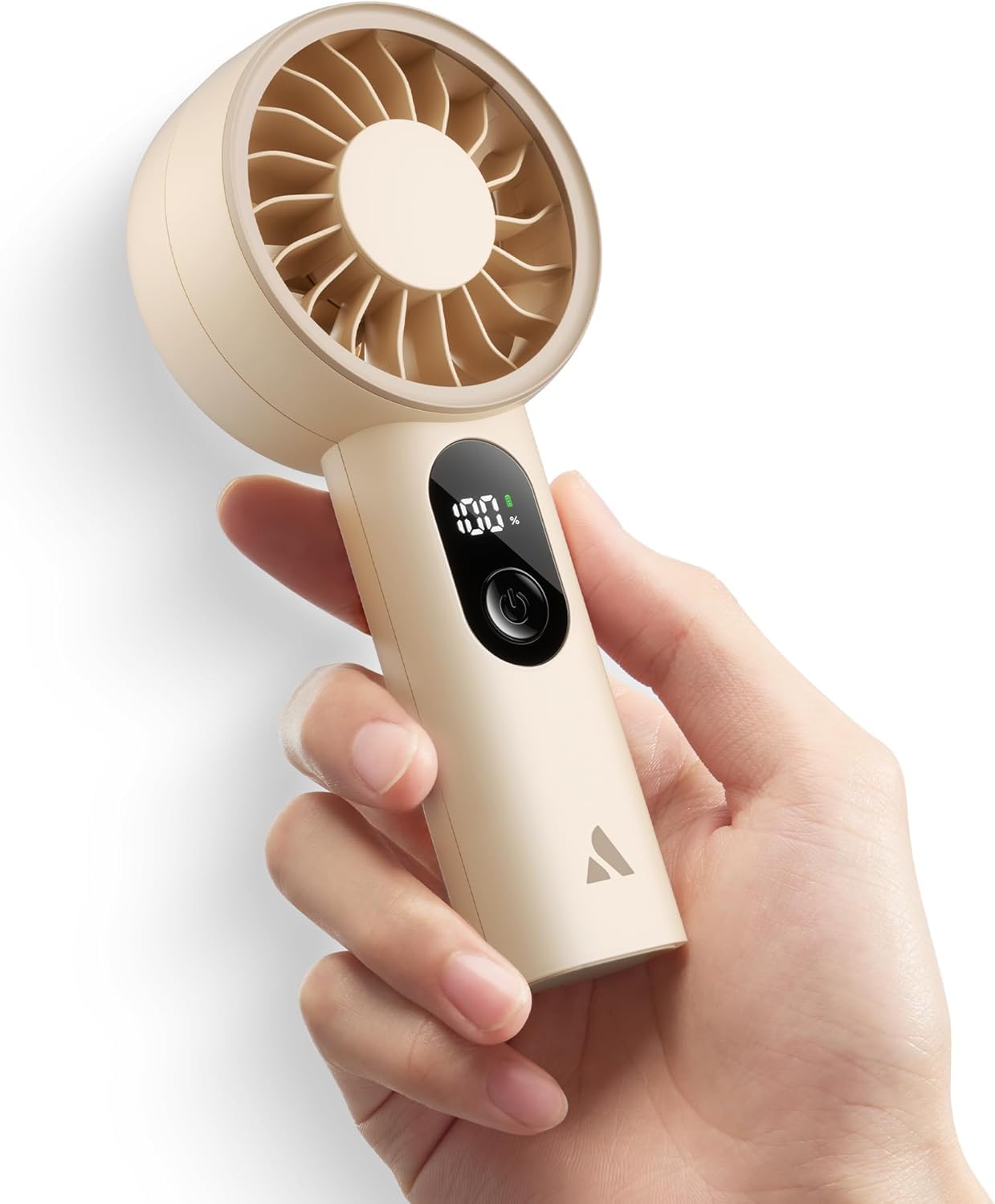 Aecooly Mini USB Rechargeable Handheld Fan 10h Max Cooling | Small, Portable, Powerful, Pocket Fan, Summer, Gift Women and Girls, Lightweight Anti-Shock - Beige Global Recycled Standard Global Recycled Standard Global Recycled Standard