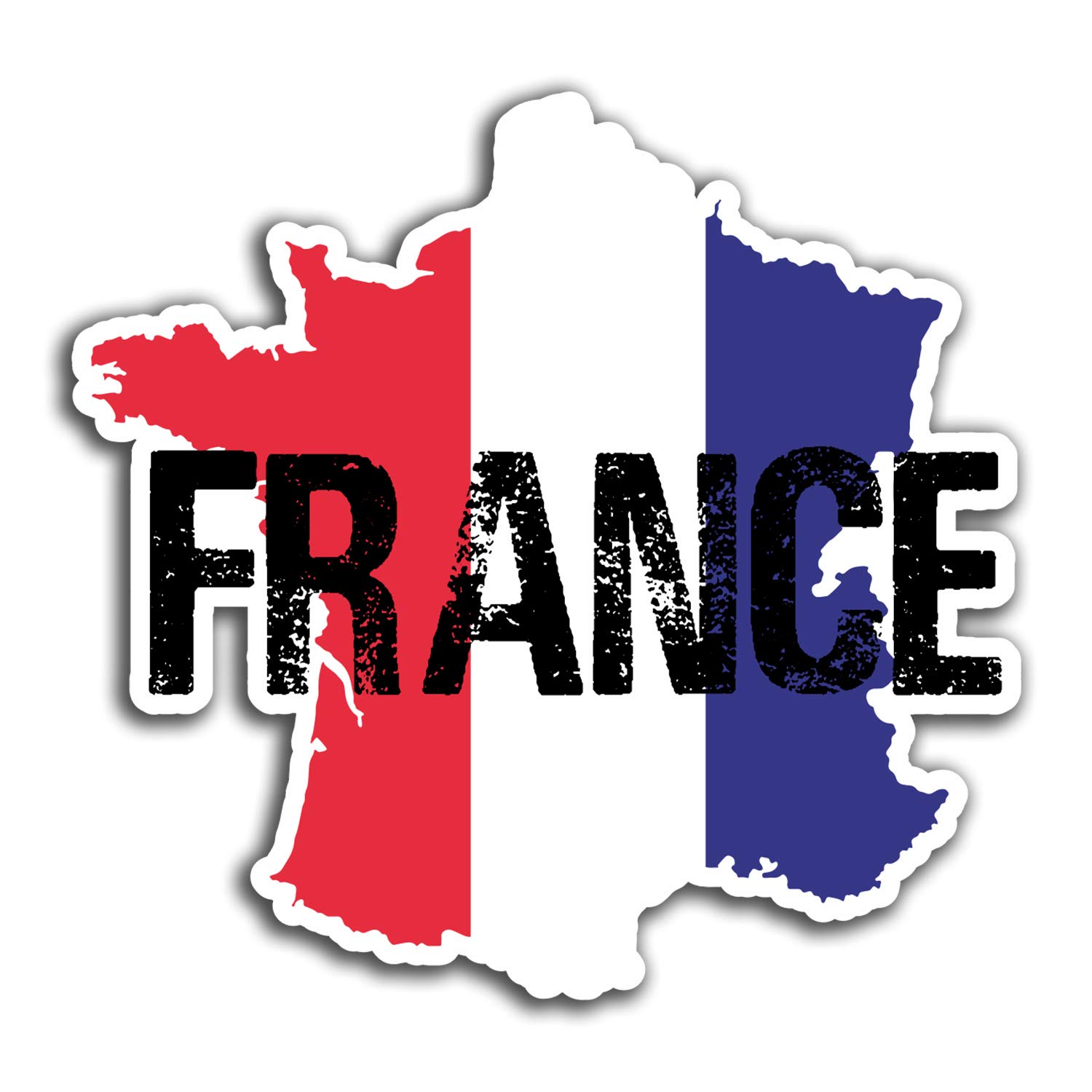 2 x 10cm France Flag Map Vinyl Stickers - Travel Sticker Laptop Luggage #23315 (10cm Wide)
