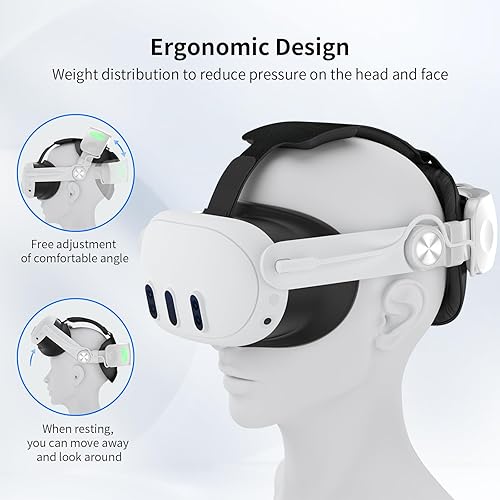 Miniatura 5 de Iesooy Head Strap with Battery for Meta Quest 3, 6000mAh Rechargeable Headstrap with Digital Display Enhanced Comfort and Extend Game Time for Quest