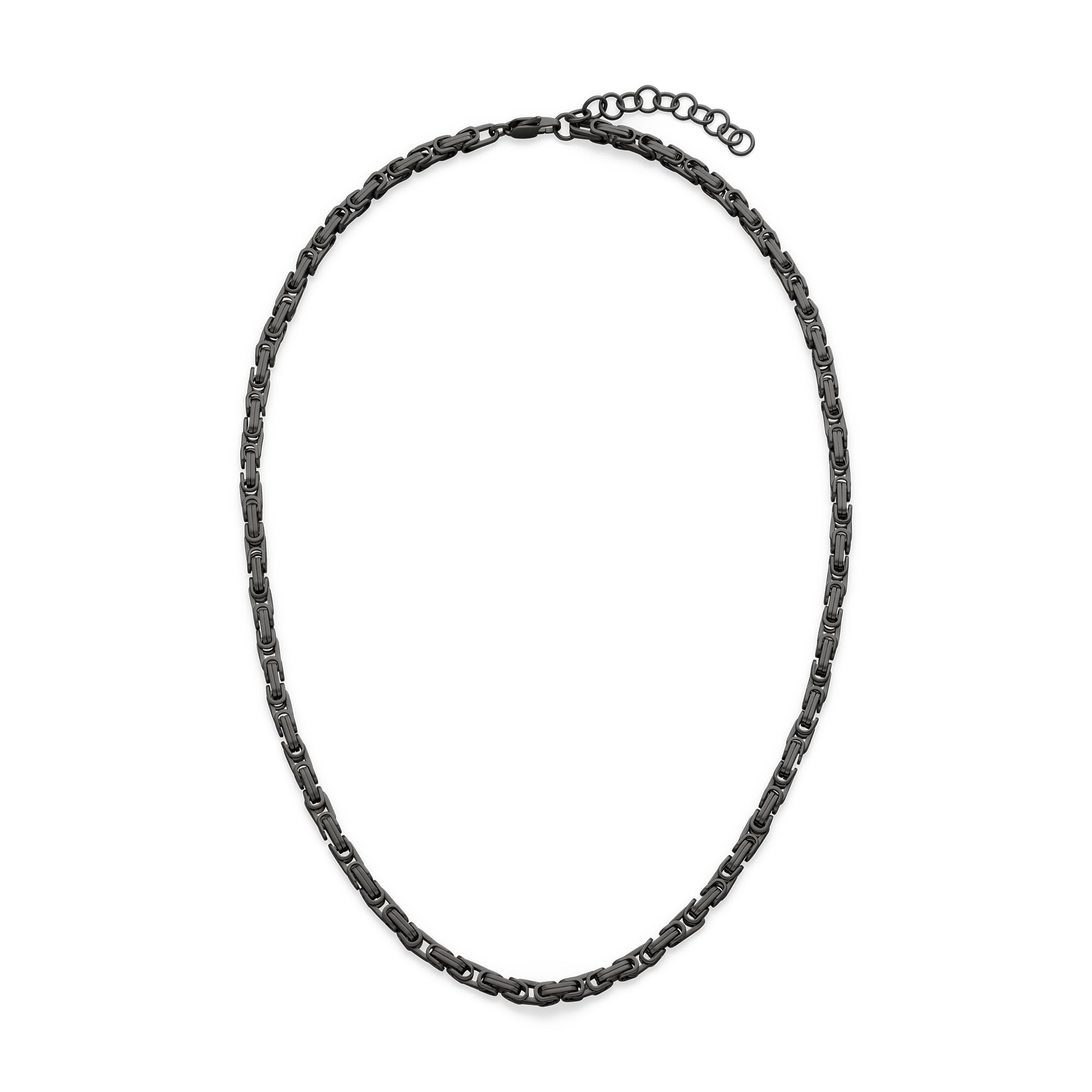 s.Oliver Men's Necklace - Necklace Made of Matte Stainless Steel - IP Gun - Adjustable up to 55 cm - Waterproof and Skin-Friendly