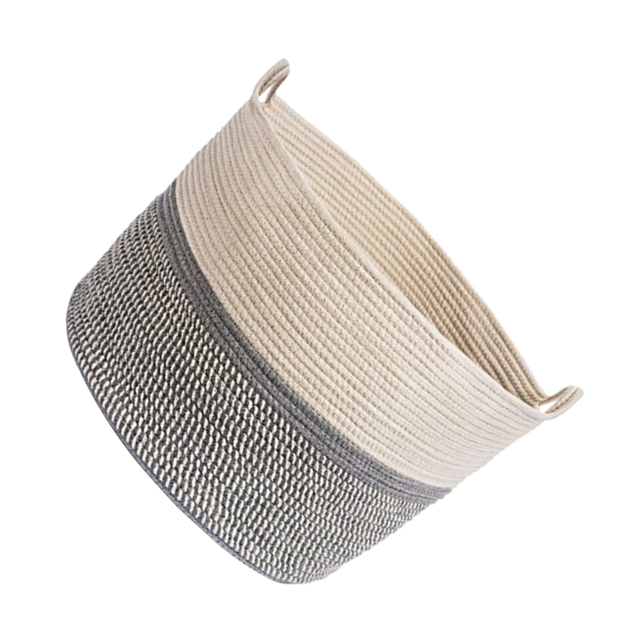 Panier à linge coton Alipis blanc idéal pour organiser la chambre et la salle de bain