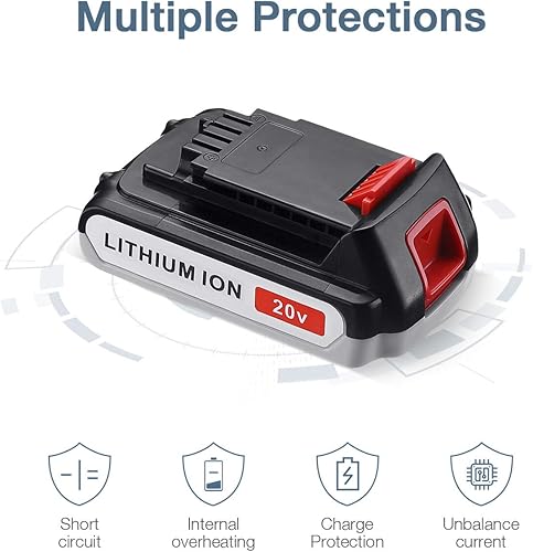 Miniatura 2 de Batería de repuesto de 3600 mAh 20 V para batería Black and Decker de 20 V, compatible con LBXR20 LB2X4020-OPE LBX20 LST220 LB20 LBX4020