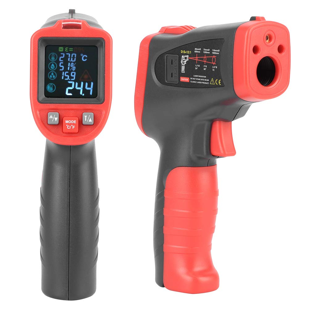 Jeanoko Outil de mesure industriel -50 ℃ -650 ℃ Thermomètre infrarouge numérique industriel portatif sans avec thermocouple K
