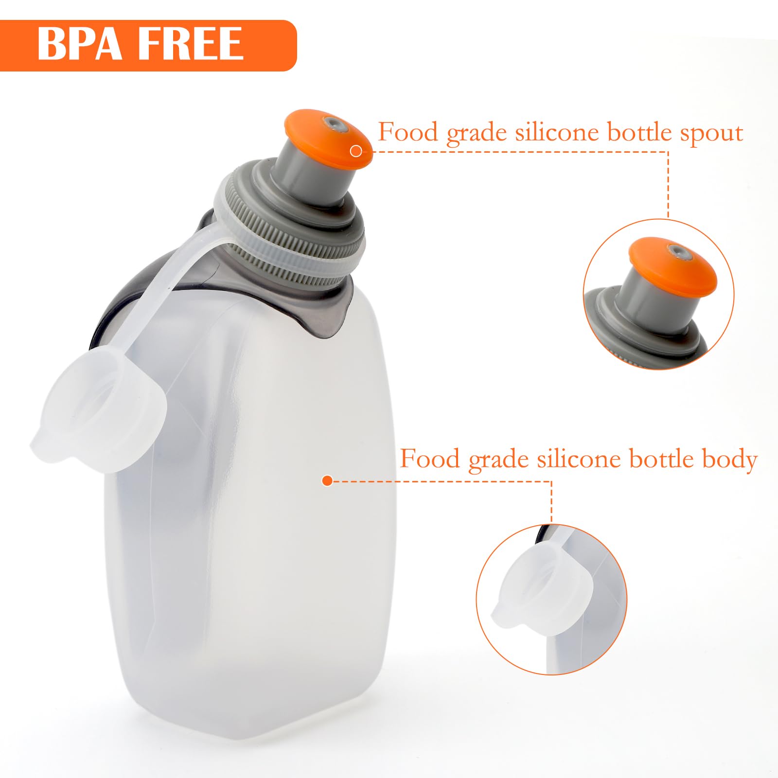 Borraccia Piccola Da Corsa 250 Ml Senza BPA - A Prova Di Perdite Con Fibbia A Clip
