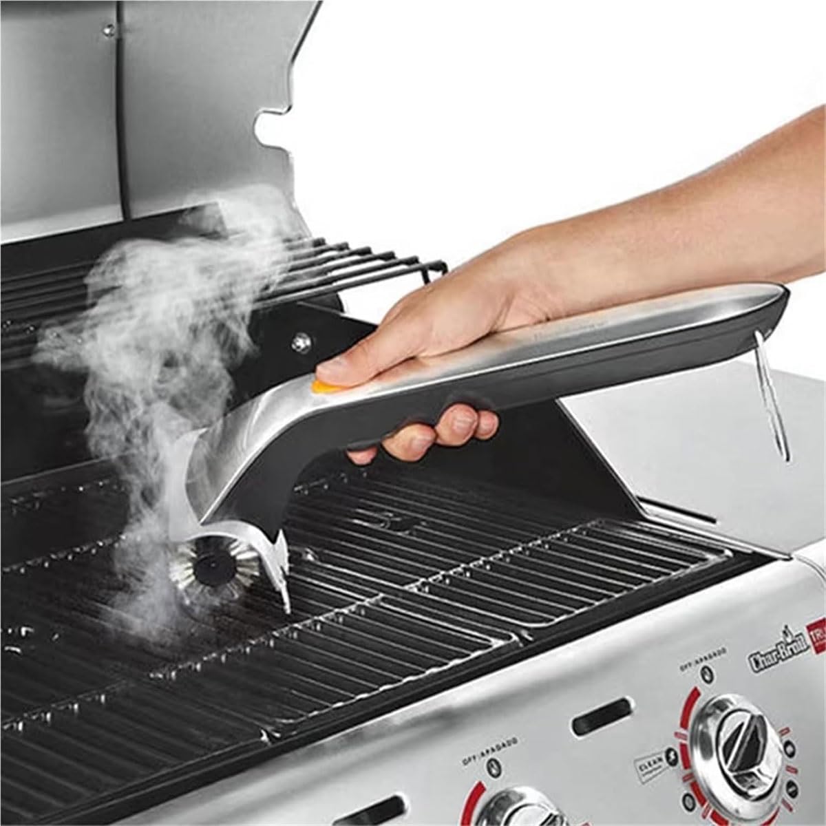 Spazzola for griglia elettrica con serbatoio dell'acqua da 500ml,spazzola pulizia barbecue ricaricabile senza fili rotante a 360° con 2 testine in acciaio inossidabile,for griglie,ripiani della cucina