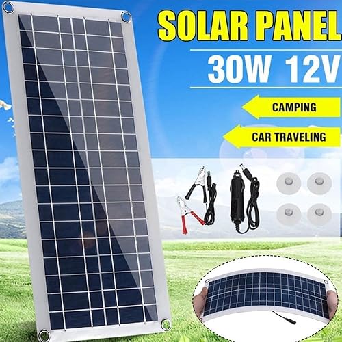 CAJUCA el panel solar ligero 30W, panel solar flexible portátil, cargador de energía solar al aire libre