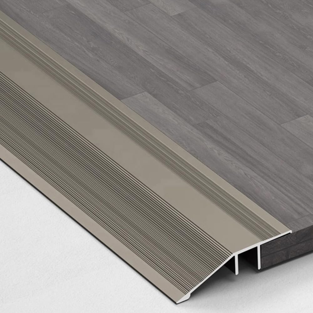 Nezih Grey 90Cm Floor Transition Strip,Aluminum Doorway Floor Cover Strip Non Slip Threshold Strip Height 12Mm/Champagne
