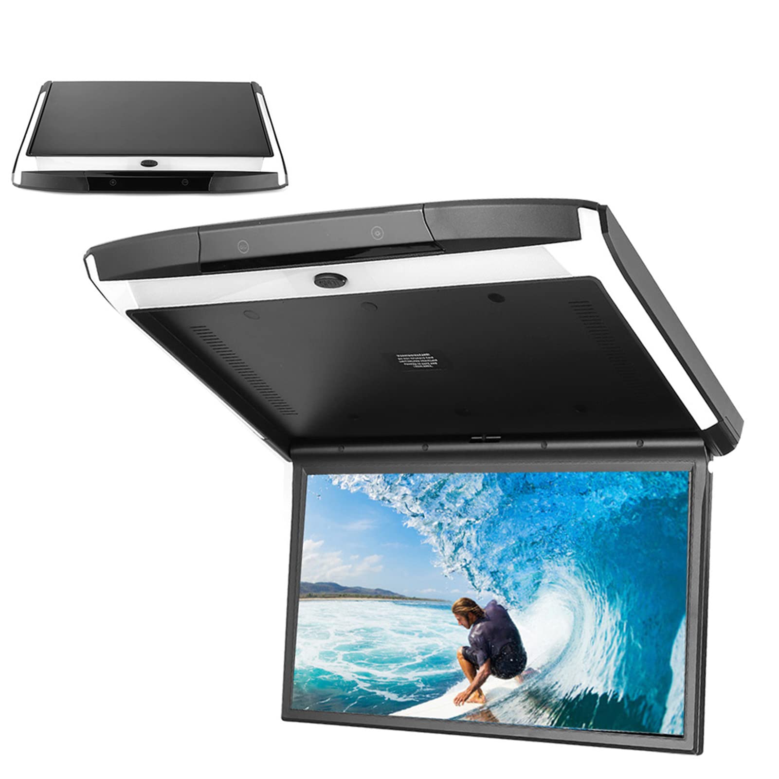 Reproductor de Techo para Automóvil, 17.3In IPS 1080P WiFi Bluetooth Monitor de Automóvil Abatible hacia Abajo Soporte Android Hdmi AV FM USB Montaje en el Techo Monitor Abatible hacia Abajo
