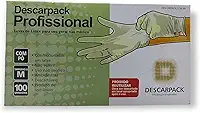 100 Luva Látex Com Pó Descarpack Profissional M Luvas