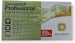 100 Luva Látex Com Pó Descarpack Profissional M Luvas