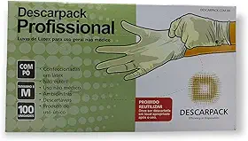 100 Luva Látex Com Pó Descarpack Profissional M Luvas