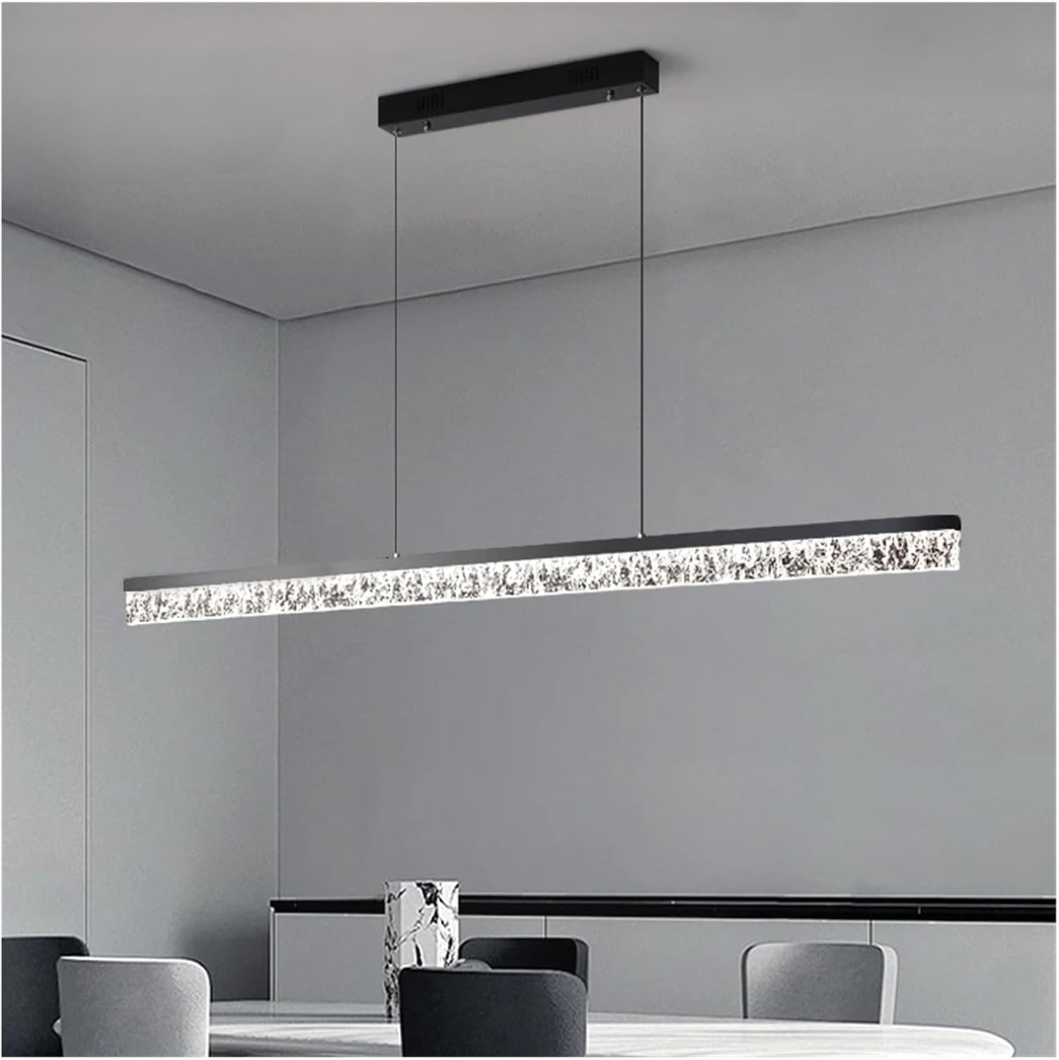 Nordic Long Strip Chandelier Modern Design LED Crystal Lamp for Study Kitchen Island Living Room Bedroom Dining Table Lights Modern Light