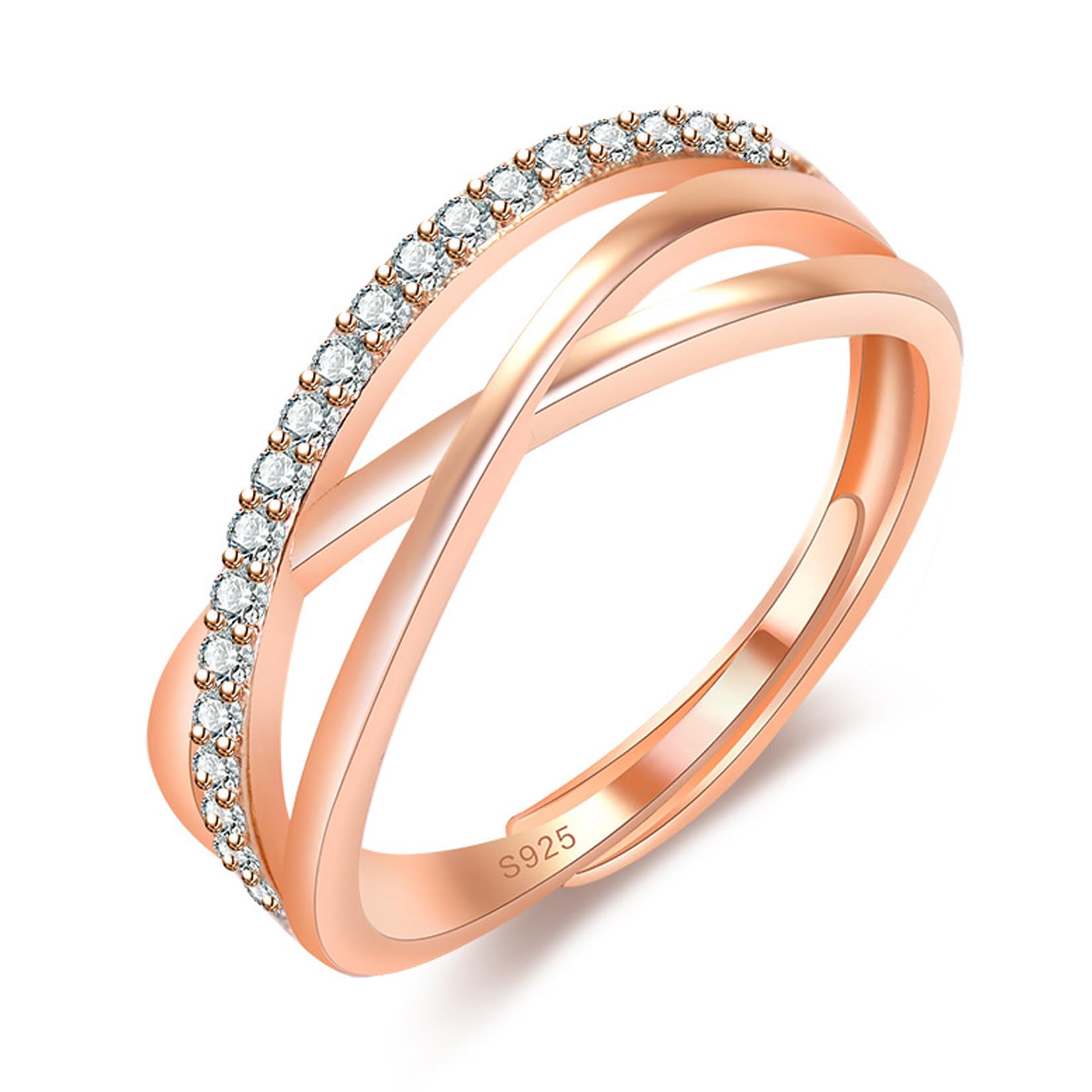 925 Sterling Damen, Zirkonia, keltischer Knoten, verstellbar, für die Ewigkeit, Verlobung, Versprechen, Fingerring, Jahrestag, Hochzeit, Silber, Daumenringe, Schmuck, Geschenk für Damen und Mädchen