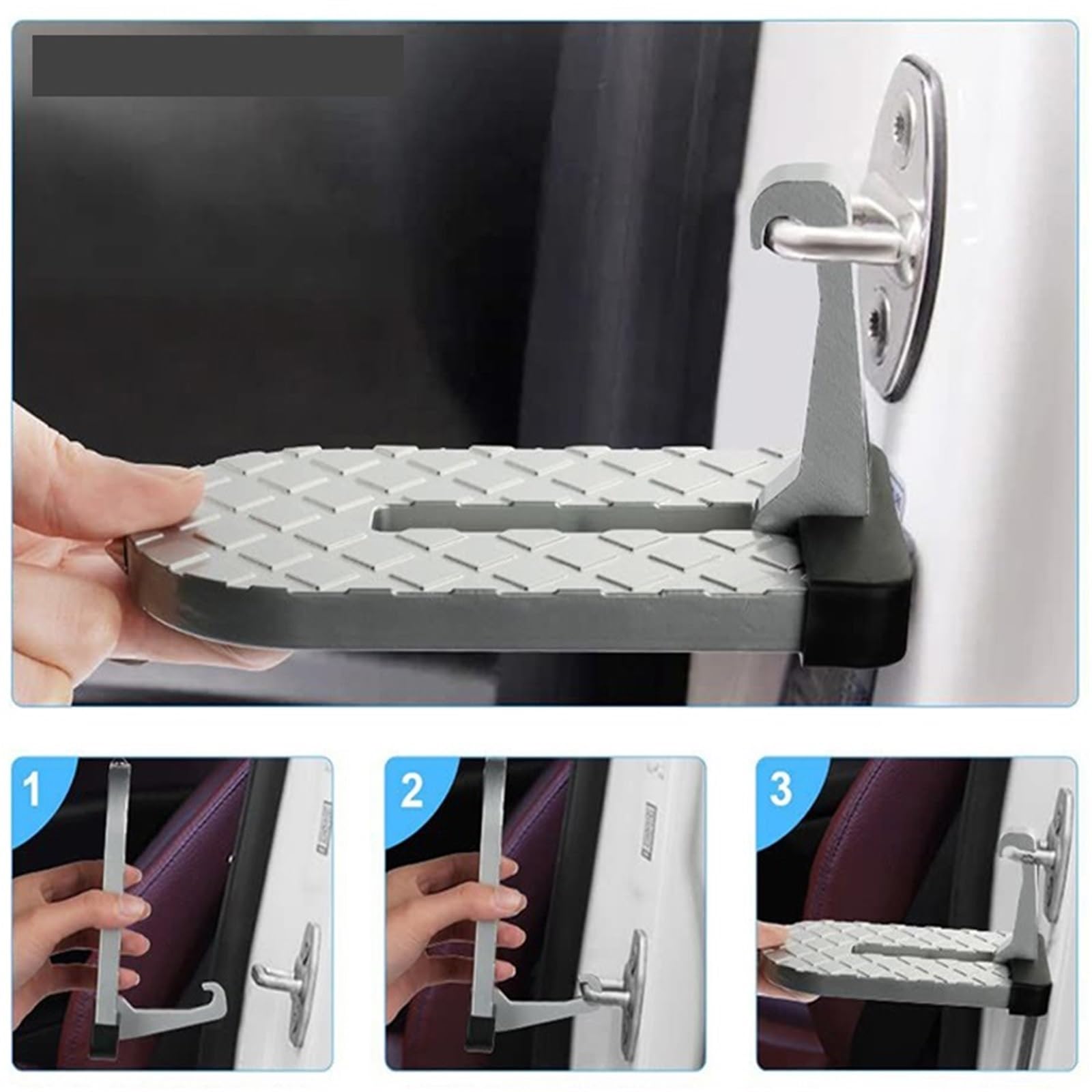 pedał nogi Uniwersalny, składany, wielofunkcyjny aluminiowy młotek bezpieczeństwa do drzwi samochodowych, podtrzymuje obie stopy(Slivery 2pcs)