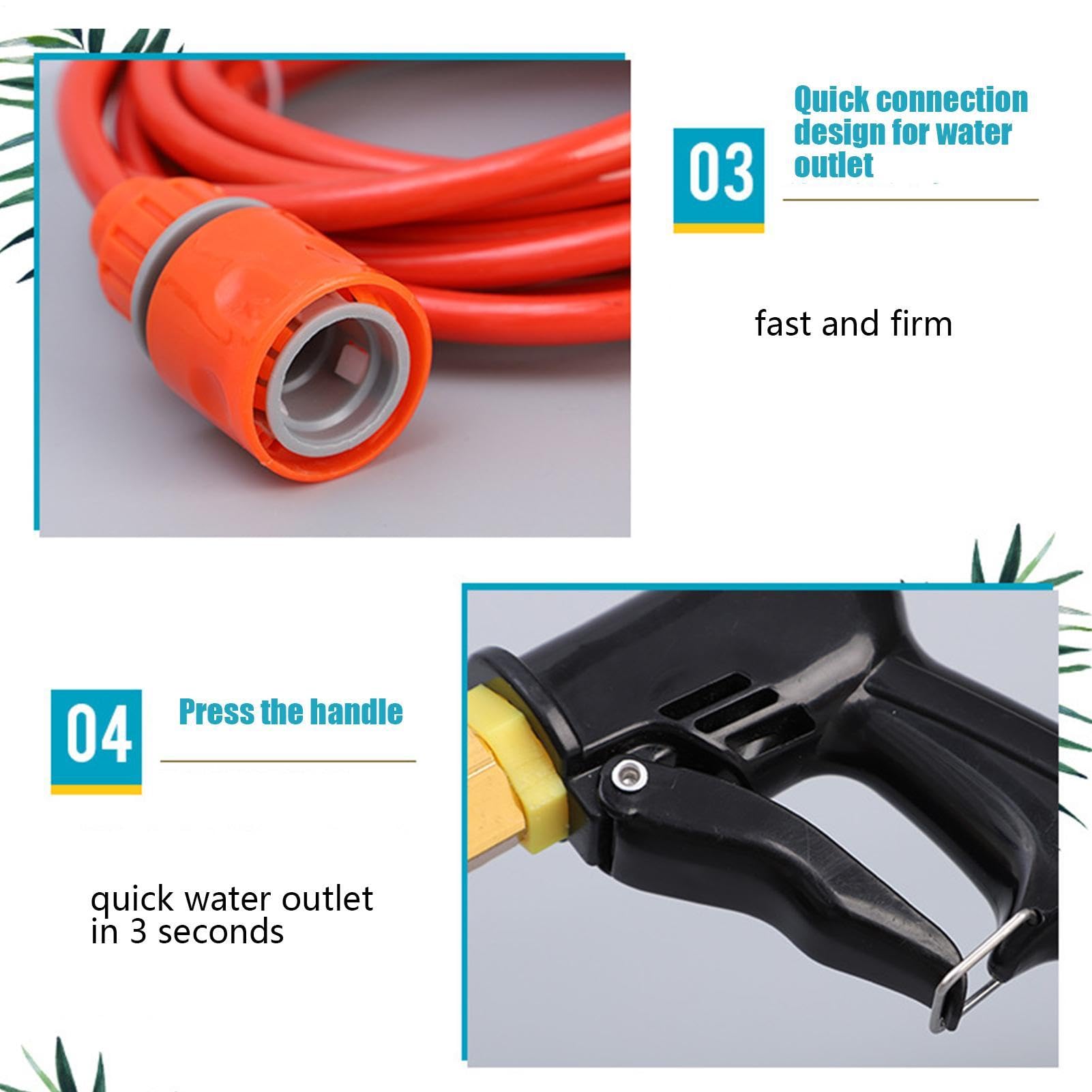 Idropulitrice Portatile Con Tubo Pompa Acqua Spruzzatore | Kit Lavaggio Auto Ad Alta Pressione 12V Per Camion Auto Esterno Patio Giardino Cortile Muro Pavimento Pulizia Irrigazione