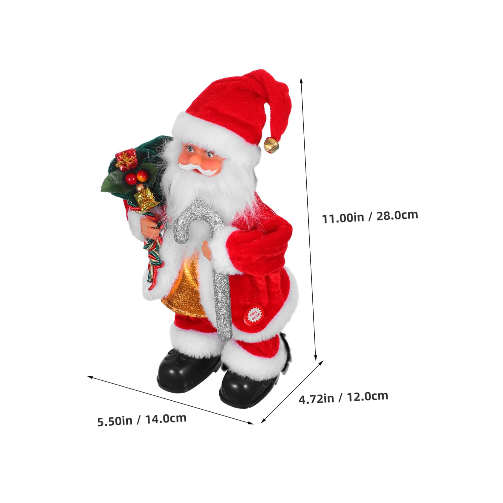 BESPORTBLE Juguete de Papá Noel Musical Decoración Navideña Hogar Juguete Eléctrico de Papá Noel para Fiestas