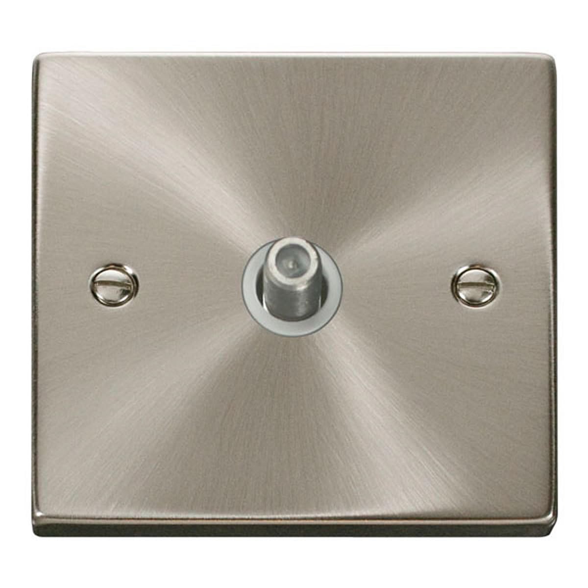 Click Satin Chrome Satin - Brushed Chrome Satellite Socket 1 Gang