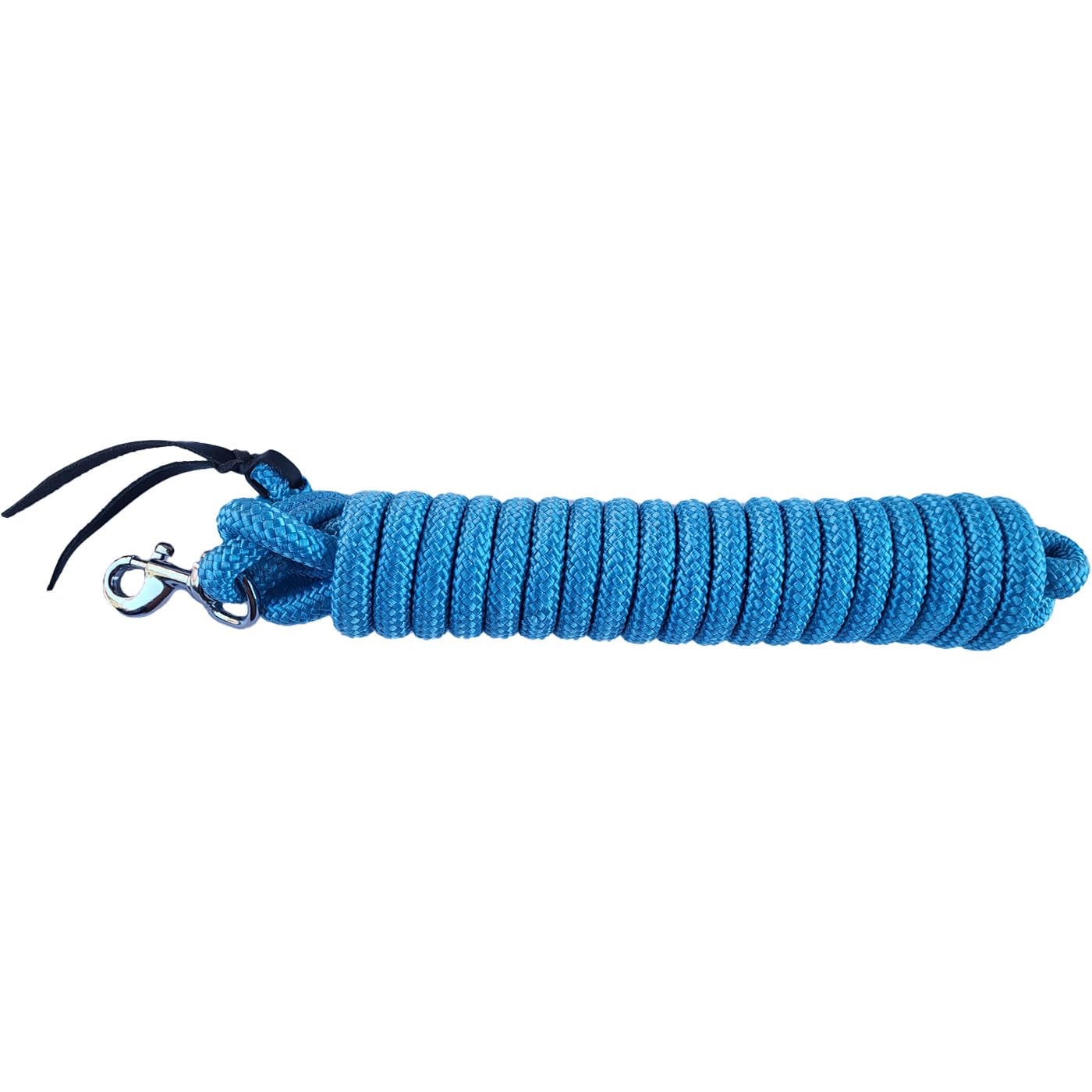 Brama West Bodenarbeitsseil Pferd Westernrope 7,5 m – Training, Horsemanship & Führübungen – langlebig, griffig mit Lederimpulsen (Blau)