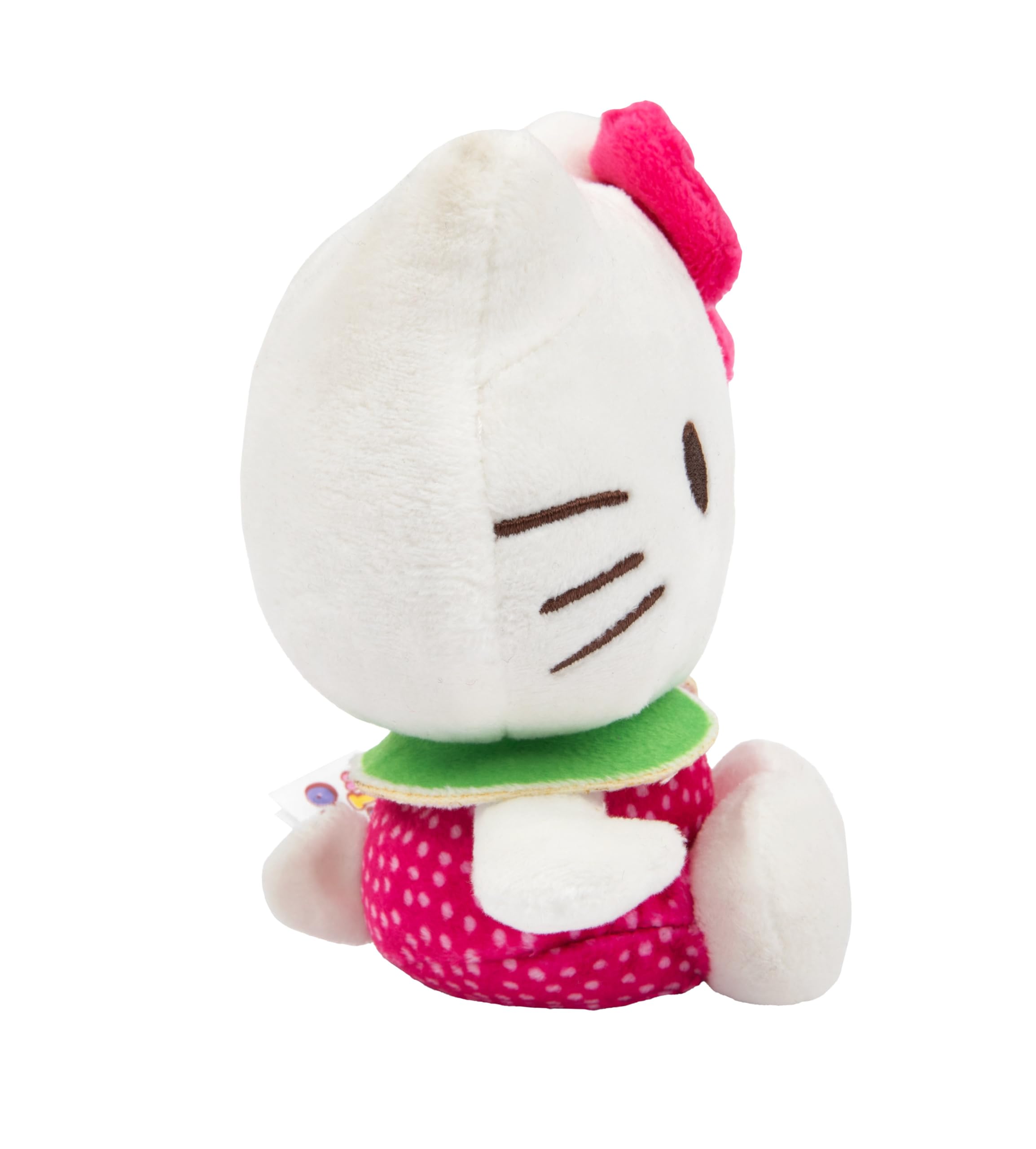 Hello Kitty Macedonia Scented Plush, 12 cm czerwona sukienka, urocza postać Hello Kitty, Scented Soft Toy, oficjalny licencjonowany produkt, dla fanów i kolekcjonerów, odpowiednia dla dzieci w wieku 4