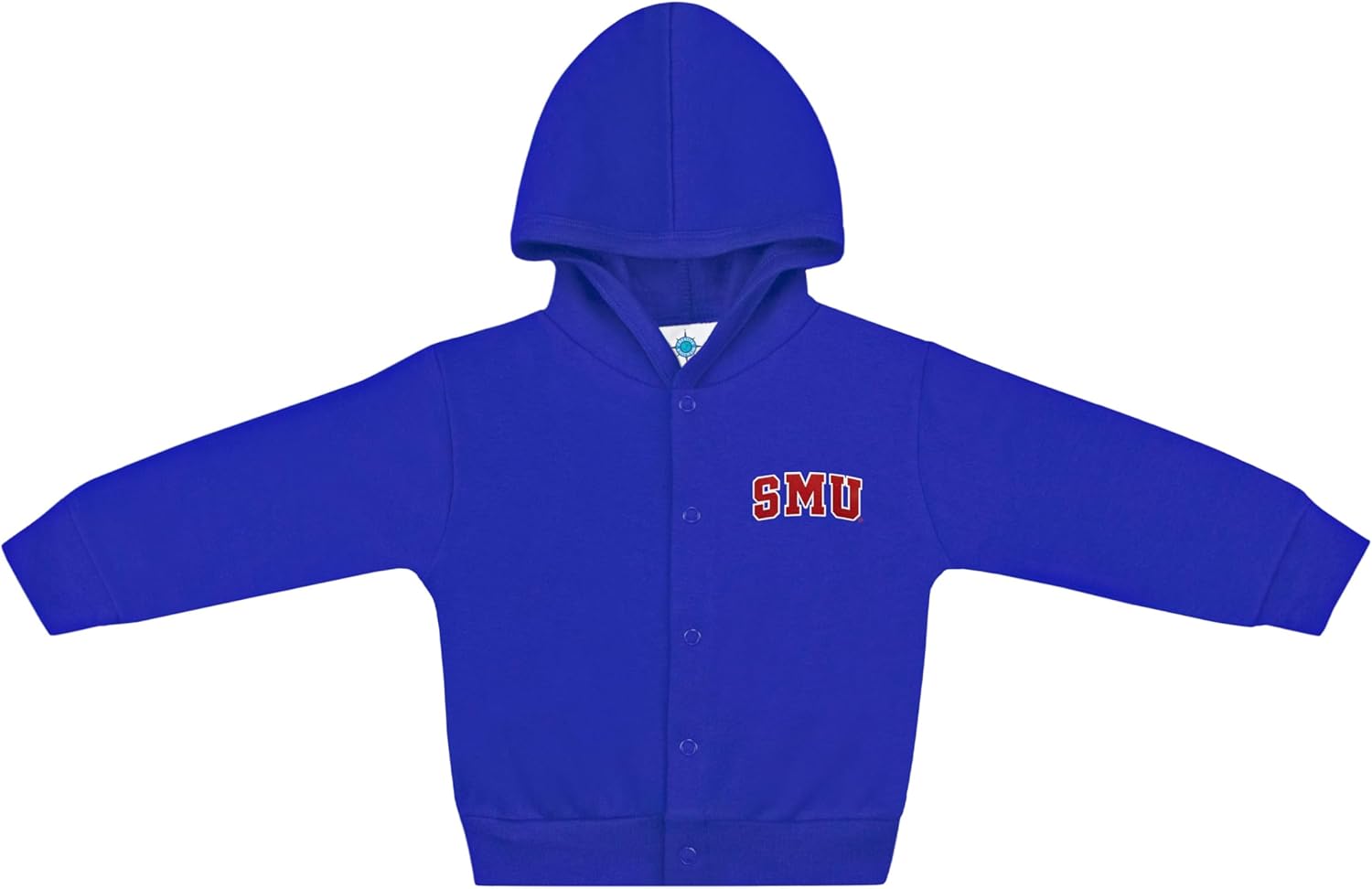 Creative Knitwear College Baby NCAA Officially Licensed Snap Hooded Jacket - SMU Mustangs SMU Logo - Royal - 6-9 Months