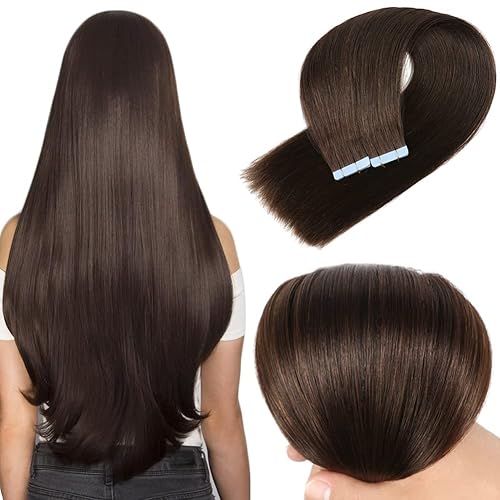 Extensiones de cabello humano real con cinta adhesiva, 14 pulgadas, extensiones de cabello humano real con cinta adhesiva, 1.57 onzas, para mujeres