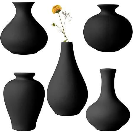 Keramikvase Mini Blau-Weiß - Handbemalte Porzellanvase Retro Stil